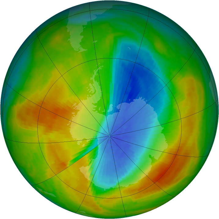 Antarctic ozone map for 04 November 1984